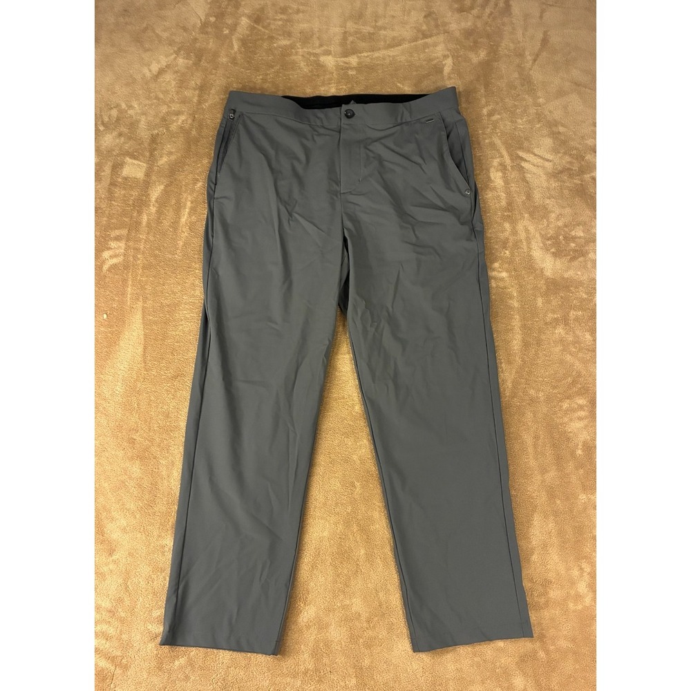 Vuori Men Pants XL Gray Fleet Chino Pants Trouser Tapered Leg Stretch Tech Wear